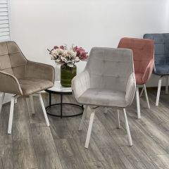 Стул MAVERICK 360 град. поворот. BLUVEL-40 BEIGE/ белый каркас, М-City в Агрызе - agryz.mebel24.online | фото 3