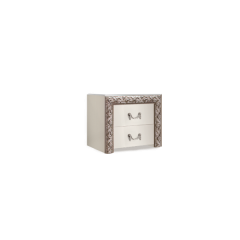 Тумба прикроватная (2 ящика) Тиффани Premium слоновая кость/серебро (ТФТП-2(П) в Агрызе - agryz.mebel24.online | фото