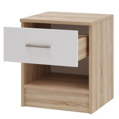 БЕАТРИС Тумба прикроватная (Дуб Сонома/Белый глянец) в Агрызе - agryz.mebel24.online | фото 2