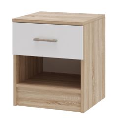 БЕАТРИС Тумба прикроватная (Дуб Сонома/Белый глянец) в Агрызе - agryz.mebel24.online | фото