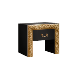Тумба прикроватная Тиффани Premium черная/золото (ТФТП-1(П) в Агрызе - agryz.mebel24.online | фото