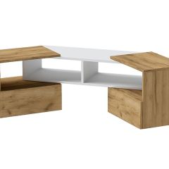 Тумба раздвижная (ЛДСП дуб крафт золотой/белый) в Агрызе - agryz.mebel24.online | фото 2