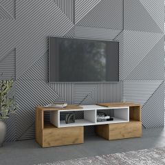 Тумба раздвижная (ЛДСП дуб крафт золотой/белый) в Агрызе - agryz.mebel24.online | фото 3