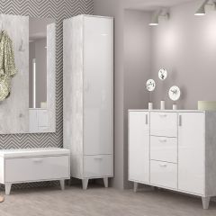 Вешалка с зеркалом Эго ВЗ-1 Бетон светлый в Агрызе - agryz.mebel24.online | фото 2