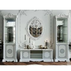 Витрина 1- дверная (12.321) Грация (белый/серебро) в Агрызе - agryz.mebel24.online | фото 2
