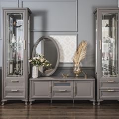 Витрина одностворчатая Мокко (серый камень) в Агрызе - agryz.mebel24.online | фото 3
