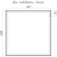 Зеркало Corsica 600х600 black без подсветки Sansa (SB1064Z) в Агрызе - agryz.mebel24.online | фото 4