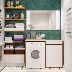 Зеркало Cosmo 100 alum (линза) с подсветкой Sansa (SCL1026Z) в Агрызе - agryz.mebel24.online | фото 4