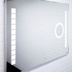 Зеркало Quadro 100 alum (линза) с подсветкой Sansa (SQL1030Z) в Агрызе - agryz.mebel24.online | фото 3