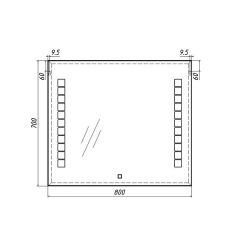 Зеркало Quadro 80 alum с подсветкой Sansa (SQ1017Z) в Агрызе - agryz.mebel24.online | фото 7