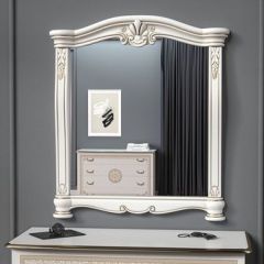 Зеркало в раме (12.150) Грация (белый/золото) в Агрызе - agryz.mebel24.online | фото