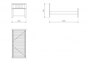 2.08.04.050.14 САГА кровать одинарная 90х200 белая/ясень в Агрызе - agryz.mebel24.online | фото 3