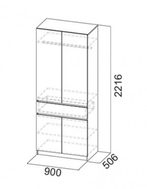 АВИНЬОН Прихожая Шкаф 2-х створчатый с ящиком в Агрызе - agryz.mebel24.online | фото 3