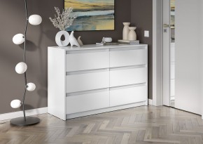 АЙДЕН КМ06-1200 Комод 6 ящиков (белый) в Агрызе - agryz.mebel24.online | фото