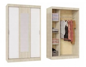 БАРИ Шкаф-купе с зеркалом (1300) Дуб Сонома/Белый в Агрызе - agryz.mebel24.online | фото