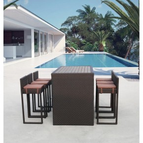 Барный комплект плетеной мебели T390AD/Y390A-W63_6Pcs Brown в Агрызе - agryz.mebel24.online | фото 1