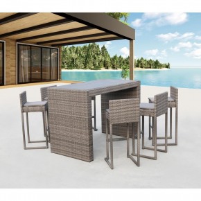 Барный комплект плетеной мебели T390GD/Y390G-W78_6Pcs Grey в Агрызе - agryz.mebel24.online | фото 1