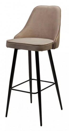 Барный стул NEPAL-BAR БЕЖЕВЫЙ #5, велюр/ черный каркас (H=78cm) М-City в Агрызе - agryz.mebel24.online | фото 1