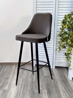 Барный стул NEPAL-BAR ГРАФИТ #14, велюр/ черный каркас (H=78cm) М-City в Агрызе - agryz.mebel24.online | фото 6
