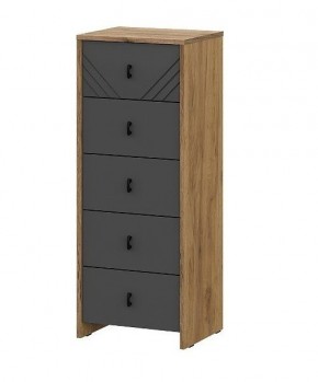БАЙКАЛ Комод (5 ящиков) Графит/Дуб золотой в Агрызе - agryz.mebel24.online | фото
