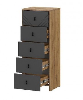 БАЙКАЛ Комод (5 ящиков) Графит/Дуб золотой в Агрызе - agryz.mebel24.online | фото 2