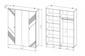 БАЙКАЛ Шкаф четырехстворчатый (Графит/Дуб золотой) в Агрызе - agryz.mebel24.online | фото 3