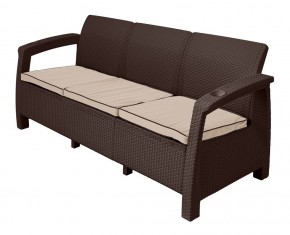Диван Yalta Premium Sofa 3 Set (Ялта) шоколадный (+подушки под спину) в Агрызе - agryz.mebel24.online | фото