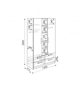 Дуглас (подростковая) М02 Шкаф трехсекционный в Агрызе - agryz.mebel24.online | фото 3