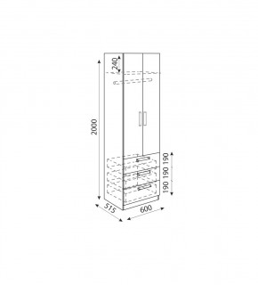 Дуглас (подростковая) М04 Шкаф с ящиками в Агрызе - agryz.mebel24.online | фото 3