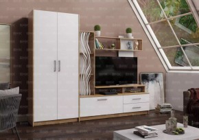 ДАРЬЯ Гостиная (Дуб вотан/Белый глянец) модульная в Агрызе - agryz.mebel24.online | фото 2