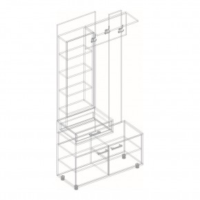 ГРАФ Вешалка с зеркалом ЛЕВОЕ исполнение (темно серый) в Агрызе - agryz.mebel24.online | фото 2