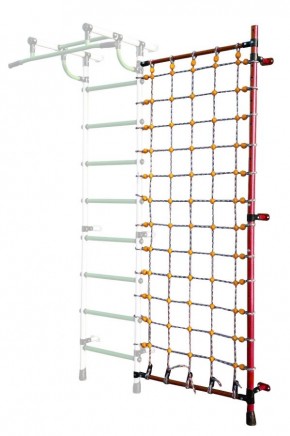 Дополнительная стойка к пристенному ДСК с сеткой для лазания, цв. красный в Агрызе - agryz.mebel24.online | фото