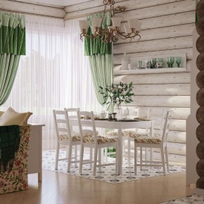 Комлект Вествик обеденный стол и четыре стула, массив сосны, цвет белый в Агрызе - agryz.mebel24.online | фото 1