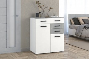 Комод Ева (Белый текстурный/Бетонный камень) в Агрызе - agryz.mebel24.online | фото