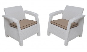 Комплект кресел Yalta Premium Double Seat (Ялта) белый (+подушки под спину) в Агрызе - agryz.mebel24.online | фото