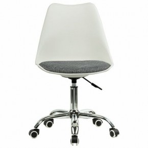 Кресло стул BRABIX "Eames MG-310 CH", хром, пластик белый, ткань серая, 532924 в Агрызе - agryz.mebel24.online | фото 1