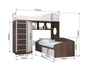 Кровать-чердак Кадет 2 с металлической лестницей в Агрызе - agryz.mebel24.online | фото 2