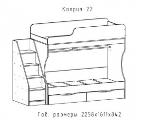 КАПРИЗ-22 Кровать двухъярусная 800 настил ЛДСП в Агрызе - agryz.mebel24.online | фото 2