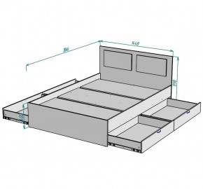 Кровать Ольга L35 (1400) 4 ящика в Агрызе - agryz.mebel24.online | фото 2