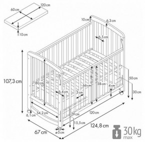 Кроватка Polini Kids Simple 304 в Агрызе - agryz.mebel24.online | фото 8