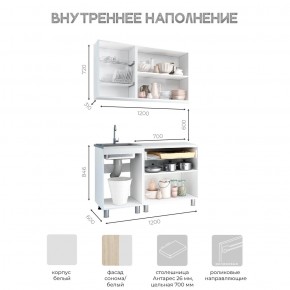 Кухня Айсбери 1.2 м (Белый/Дуб Сонома) в Агрызе - agryz.mebel24.online | фото 3