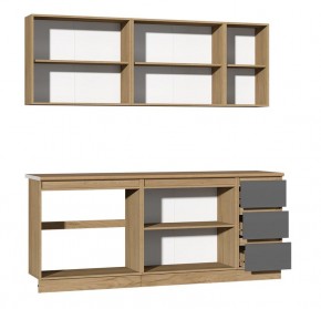 Кухня Хилтон 2.0 м (Дуб Крафт Золотой/Графит/Дуб Вотан) в Агрызе - agryz.mebel24.online | фото 2