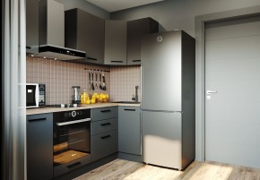 Кухня угловая Антрацит 2200х1000 (Стол. 38мм) в Агрызе - agryz.mebel24.online | фото 1
