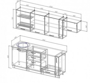 Кухонный гарнитур Антрацит 2550 (Стол. 38мм) в Агрызе - agryz.mebel24.online | фото 3