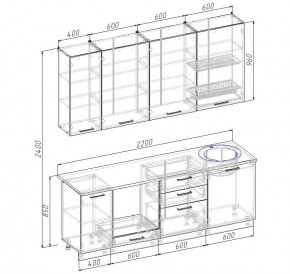 Кухонный гарнитур Графика 2200 (Стол. 26мм) в Агрызе - agryz.mebel24.online | фото 2