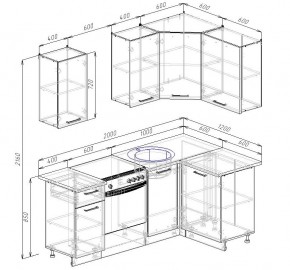 Кухонный гарнитур угловой Дели 2000*1200 (Стол. 38мм) в Агрызе - agryz.mebel24.online | фото 2