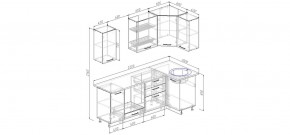 Кухонный гарнитур угловой Графика 2200х1000 (Стол. 38мм) в Агрызе - agryz.mebel24.online | фото 2