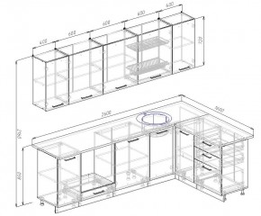Кухонный гарнитур угловой Графика 2600х1600 (Стол. 26мм) в Агрызе - agryz.mebel24.online | фото 2