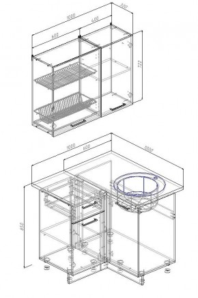 Кухонный гарнитур угловой Лада 1000х1000 (Стол. 26мм) в Агрызе - agryz.mebel24.online | фото 2