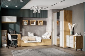 МИЛАН Детская (Дуб Золотой/Белый матовый) в Агрызе - agryz.mebel24.online | фото